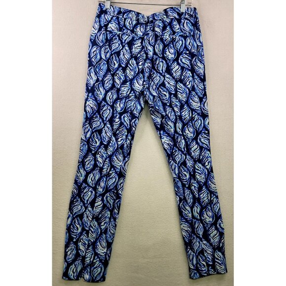 Lilly Pulitzer Kelani Stretch Pants High Tide Navy Blue/White Sz 10 Modal Blend - Picture 5 of 10